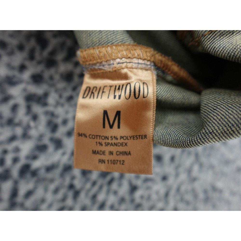Driftwood Geena Denim Jacket Womens Small Blue Floral Embroidered Distressed - Picture 9 of 11